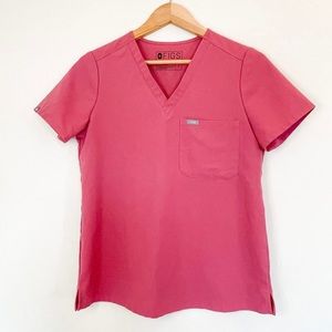 Figs Catarina One Pocket Scrub Top Pink